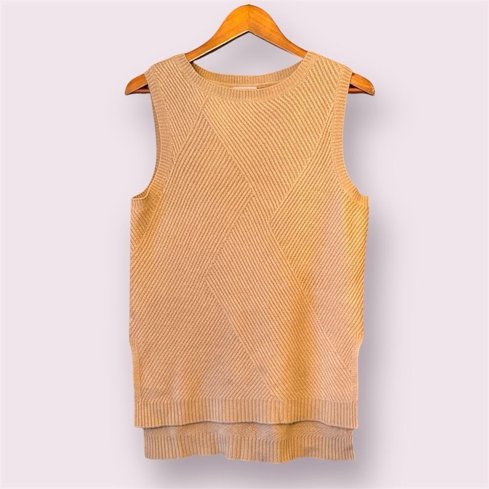 PURE COLLECTION Tan Cashmere Sweater Vest